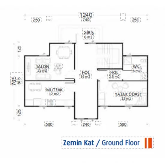 Akasya Çift Katlı Prefabrik Ev 160m²