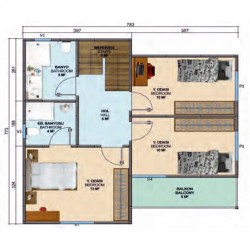 Begonya Çift Katlı Prefabrik Ev 111m² Begonya Çift Katlı Prefabrik Ev 111m²