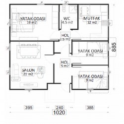 Nilüfer Tek Katlı Prefabrik Ev 94m² Nilüfer Tek Katlı Prefabrik Ev 94m²