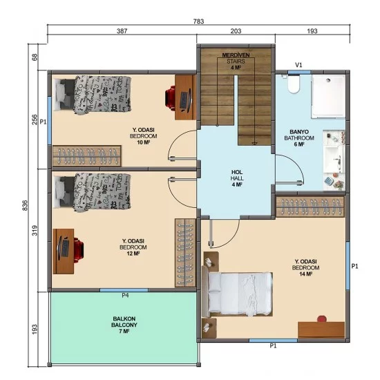Kasımpatı Çift Katlı Prefabrik Ev 116m² Kasımpatı Çift Katlı Prefabrik Ev 116m²