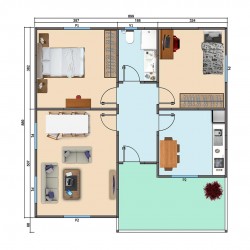 Papatya Tek Katlı Prefabrik Ev 83m² Papatya Tek Katlı Prefabrik Ev 83m²