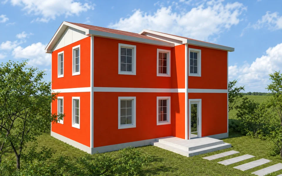 Mimoza Çift Katlı Prefabrik Ev 117m²