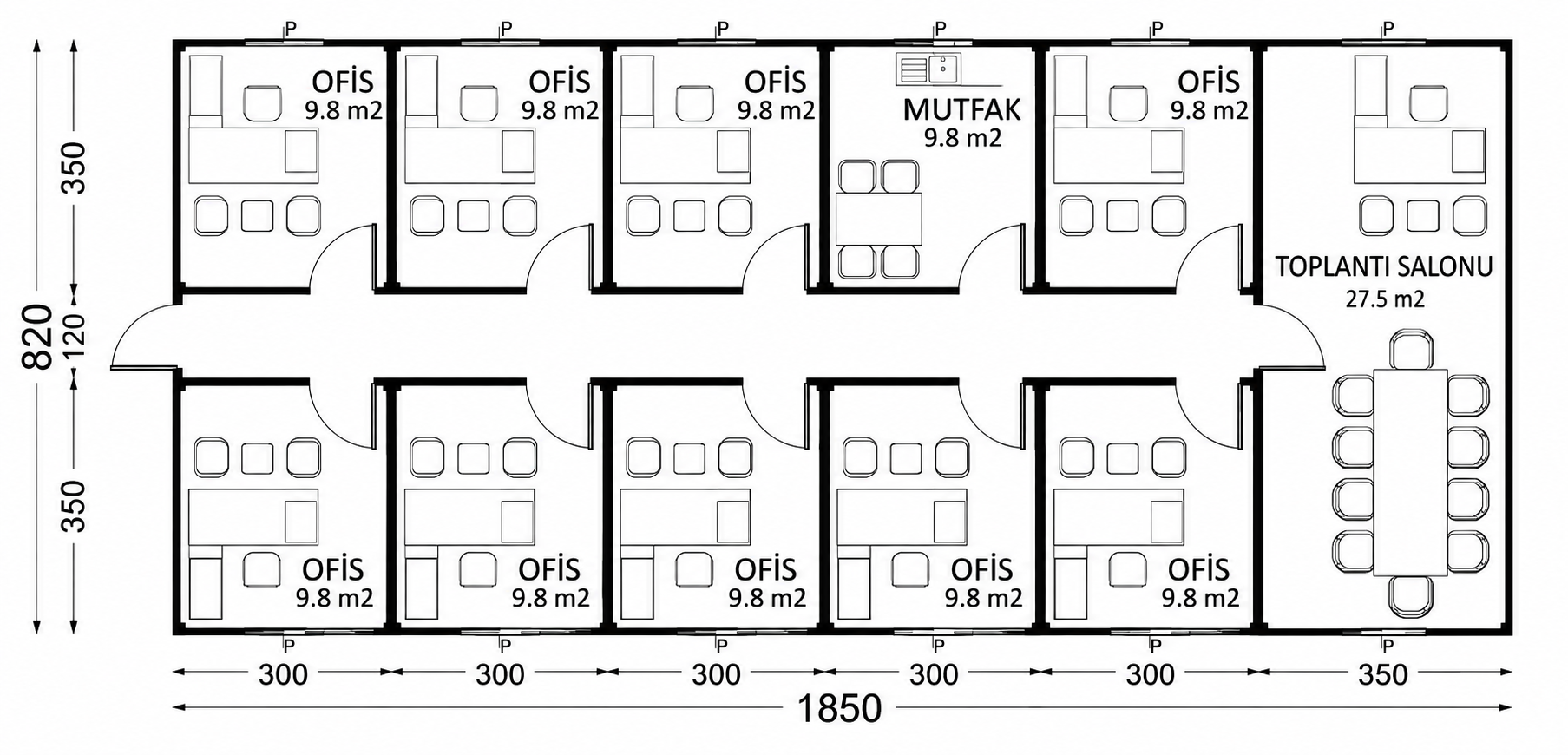 Ofis Konteyneri 152 m²