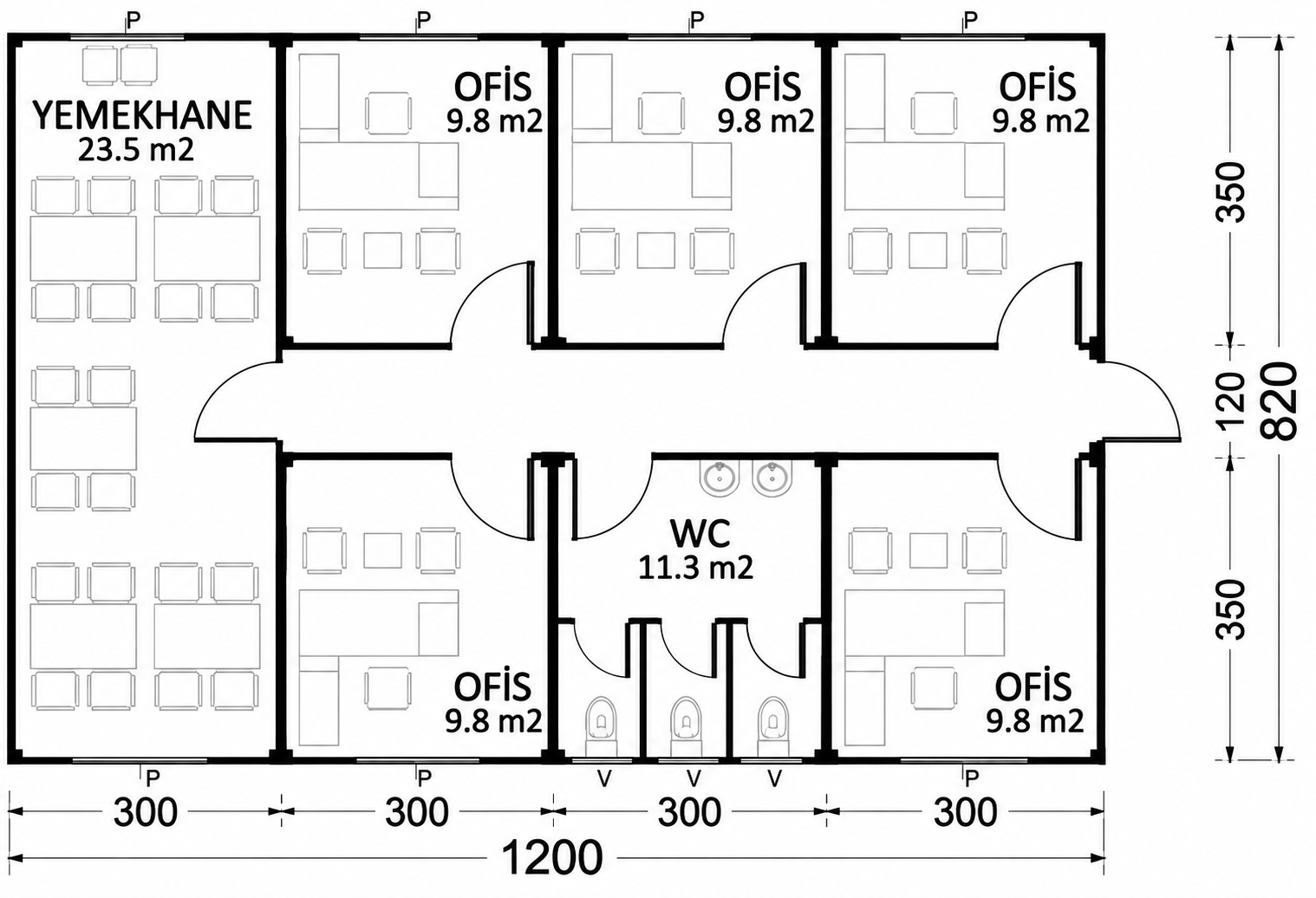 Ofis Konteyneri 98 m²