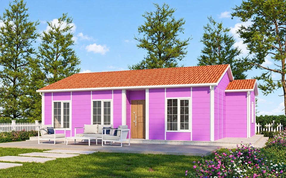 Manolya Tek Katlı Prefabrik Ev 77m² — Yapı görünümü