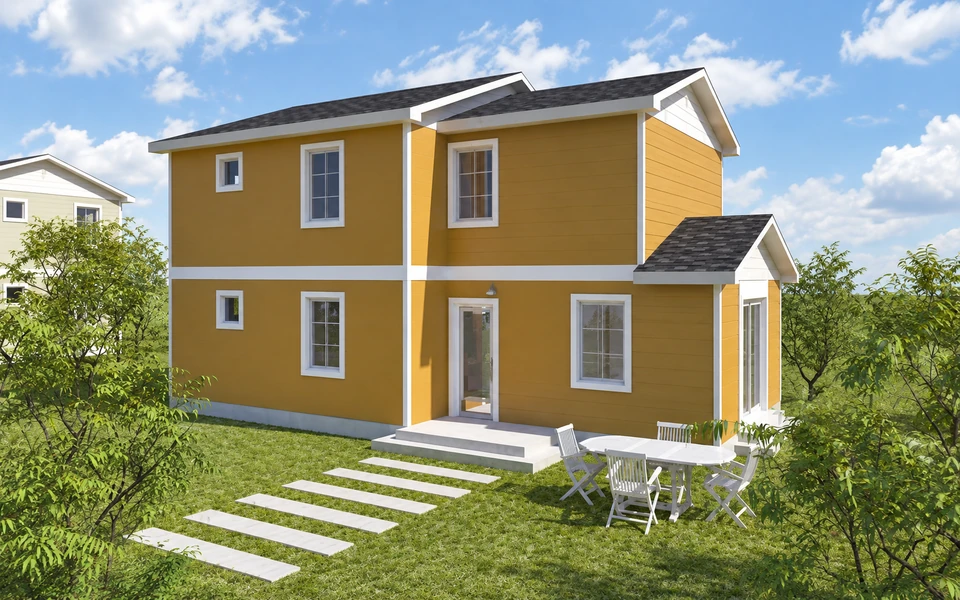 Karanfil Çift Katlı Prefabrik Ev 148 m² — Yapı görünümü